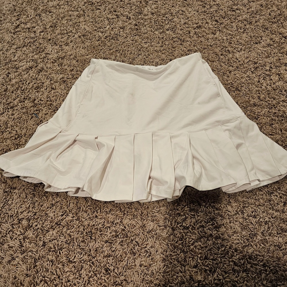 Lady Hagen Hagen 17" Pleat‎ Skort White Golf Tennis Tummy Control WGH17431 Small